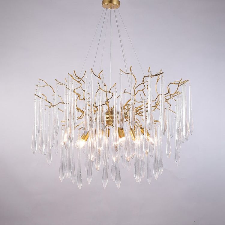 TLL Aqua Round Branch Living And Dining Chandelier