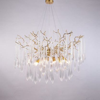 TLL Aqua Round Branch Living And Dining Chandelier