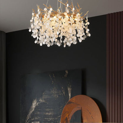 TLL Akari Round Circle Fortune Tree Branch Round Chandelier