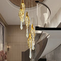 Stairwell Branch Strata Crystal Spiral Chandelier