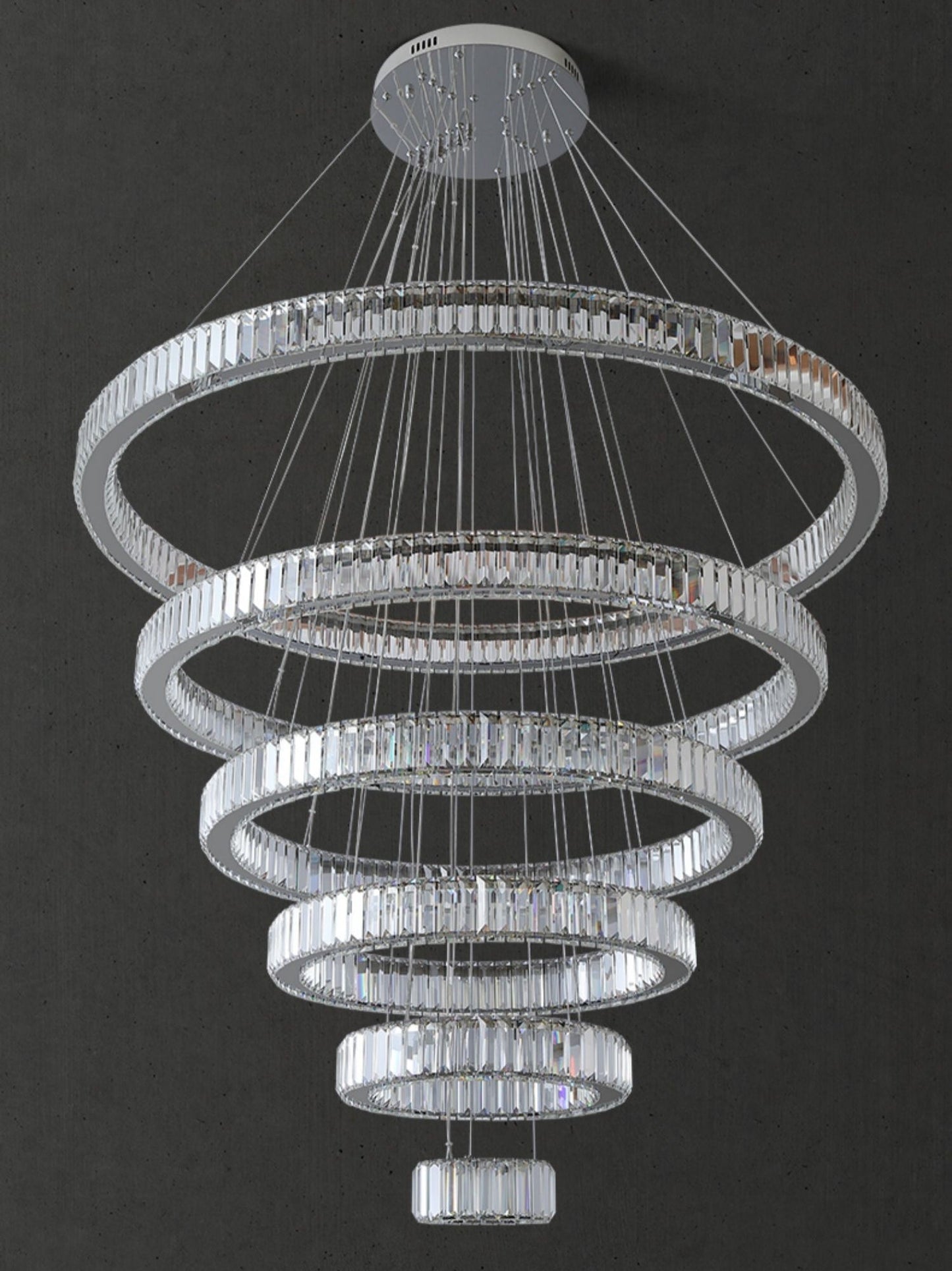 Modern Front Entryway Chandelier 5/6/7 Rings Crystal Gold/ Chrome Finish Ceiling Lamp