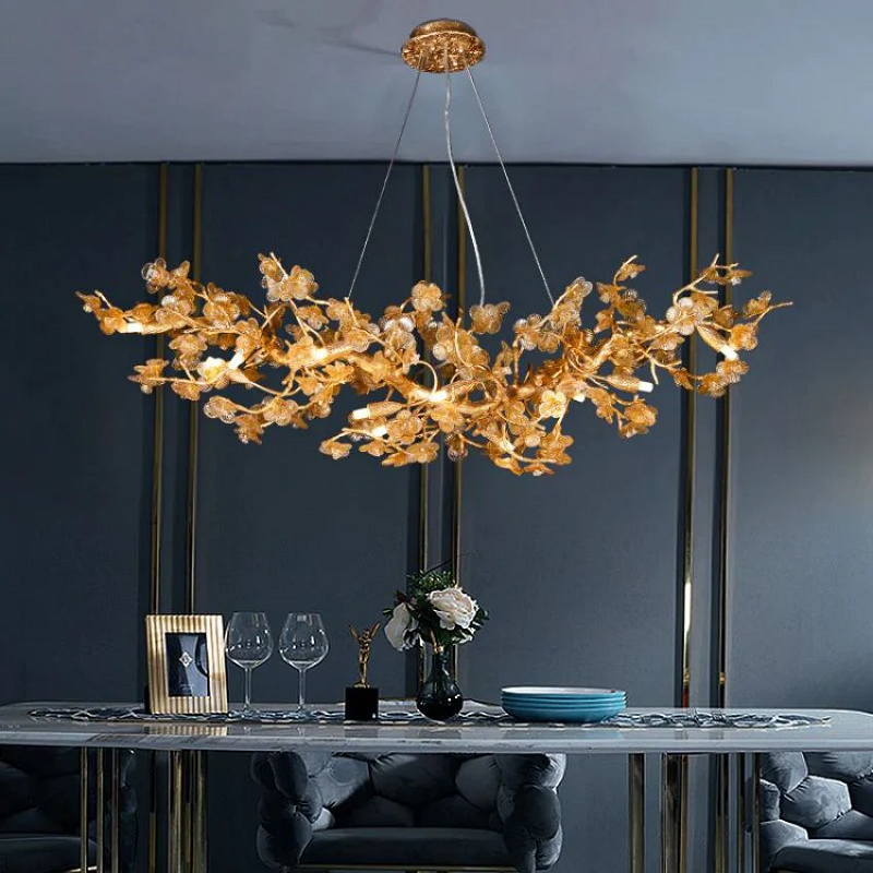 Branch Modern Leaf Linear Chandelier
