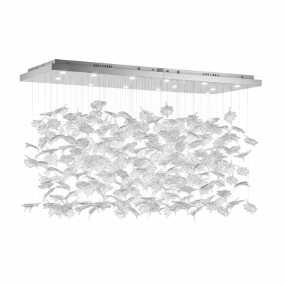 Multicolor Crystal Spiral Maple Leaf Chandelier