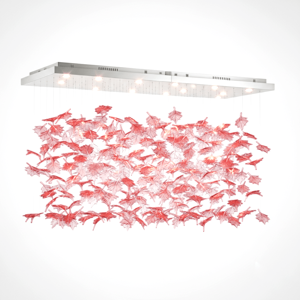 Multicolor Crystal Spiral Maple Leaf Chandelier