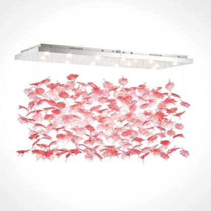 Multicolor Crystal Spiral Maple Leaf Chandelier