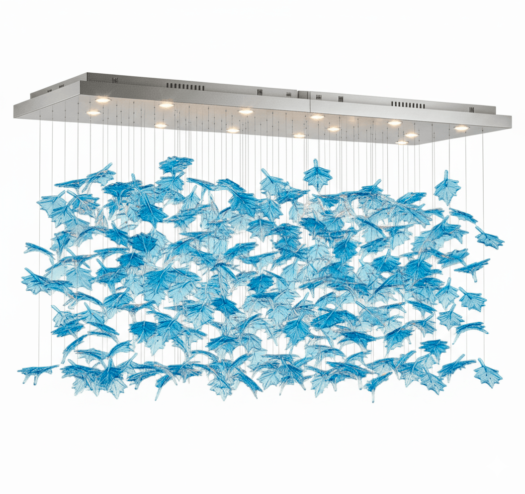 Multicolor Crystal Spiral Maple Leaf Chandelier