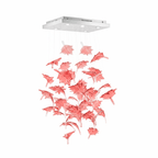 Multicolor Crystal Spiral Maple Leaf Chandelier