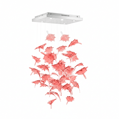 Multicolor Crystal Spiral Maple Leaf Chandelier