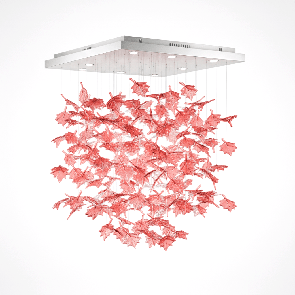 Multicolor Crystal Spiral Maple Leaf Chandelier