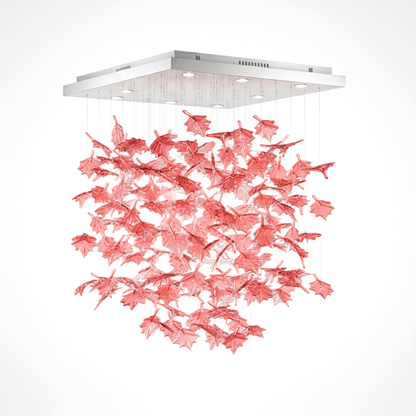 Multicolor Crystal Spiral Maple Leaf Chandelier