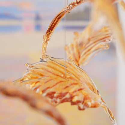 Multicolor Crystal Spiral Maple Leaf Chandelier