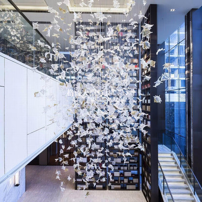 Multicolor Crystal Spiral Maple Leaf Chandelier