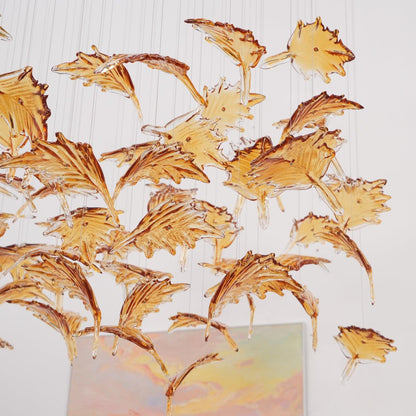 Multicolor Crystal Spiral Maple Leaf Chandelier