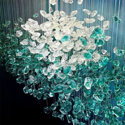 Crystal Stone Crystal Spiral Chandelier