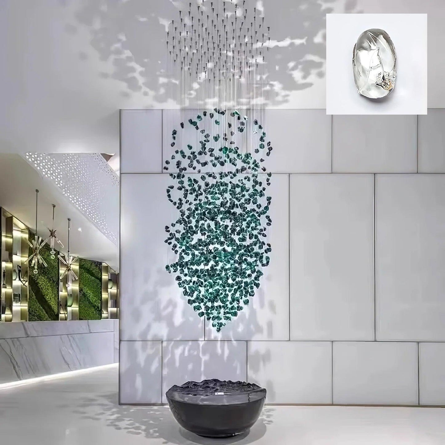 Crystal Stone Crystal Spiral Chandelier