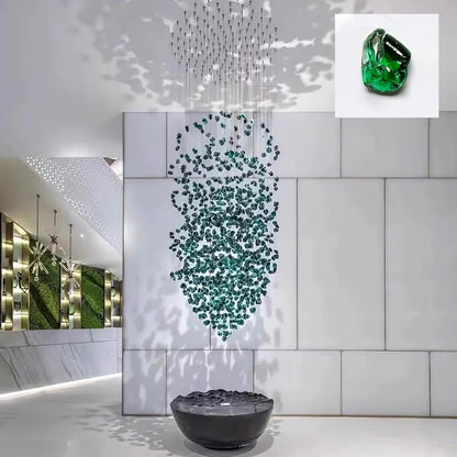 Crystal Stone Crystal Spiral Chandelier