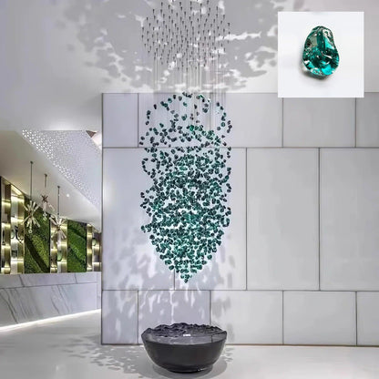 Crystal Stone Crystal Spiral Chandelier