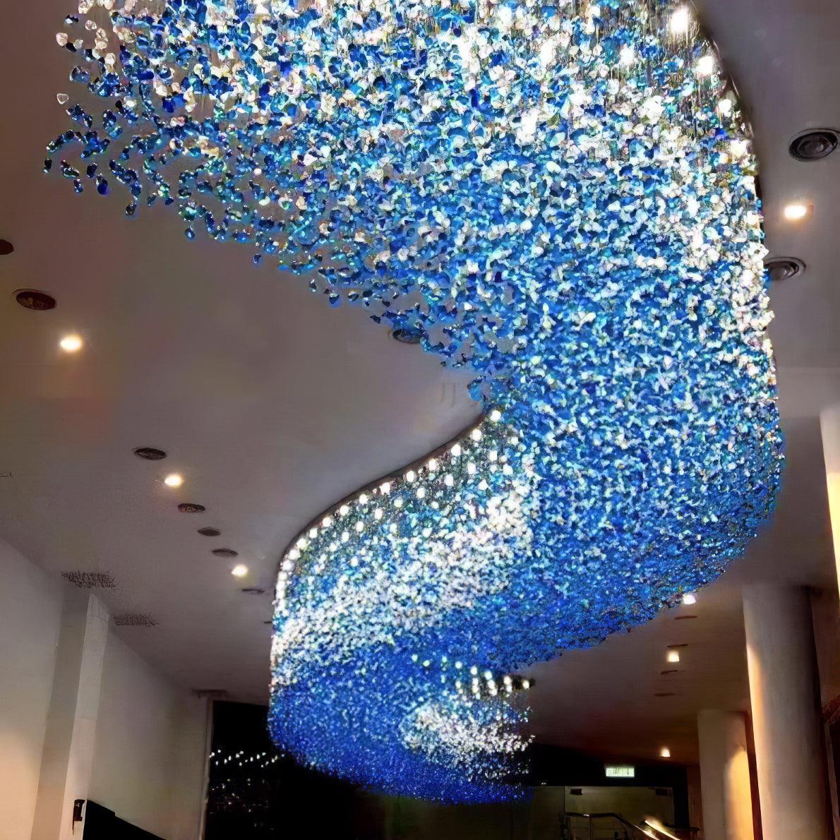 Crystal Stone Crystal Spiral Chandelier