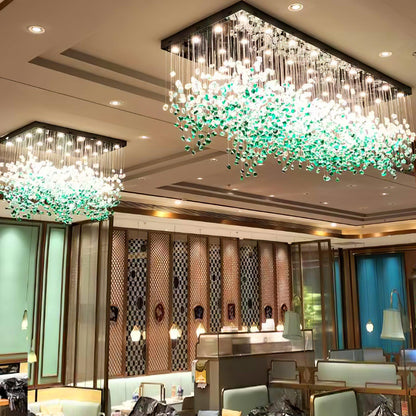 Crystal Stone Crystal Spiral Chandelier