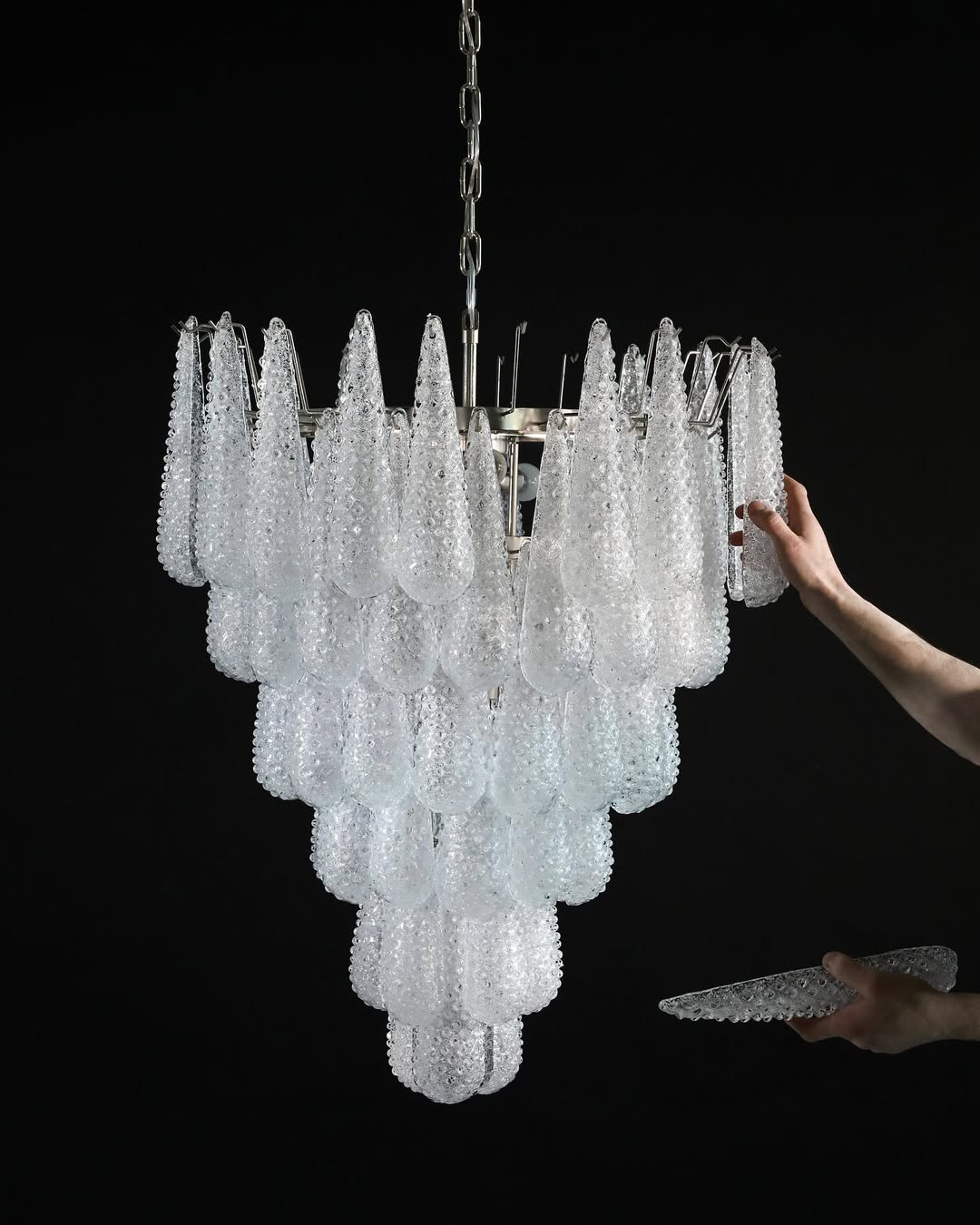Murano Chandelier – Drop – Transparent