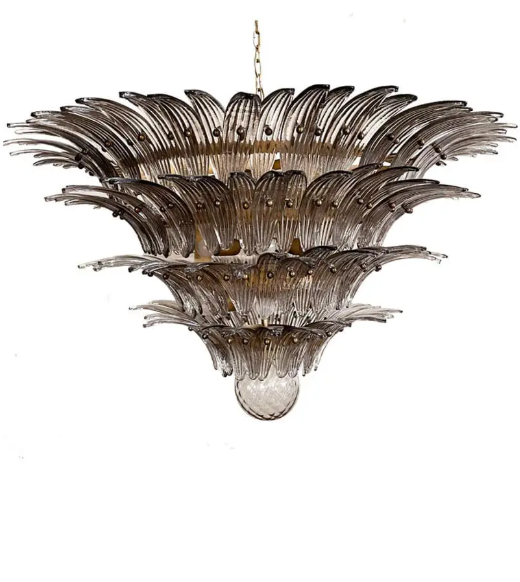 Murano Chandelier – Palmette– Smoked