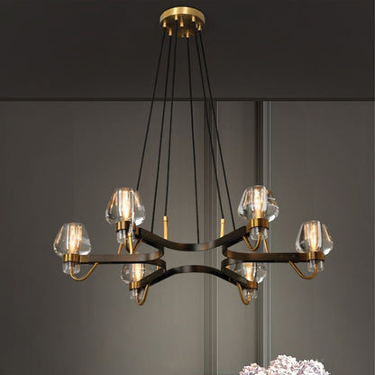 Post-modern Light Full Brass Chandelier for Living Room/Bedroom