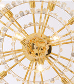 Post-modern Light Luxury Fence Crystal Chandelier Suit for Living/Dining Room