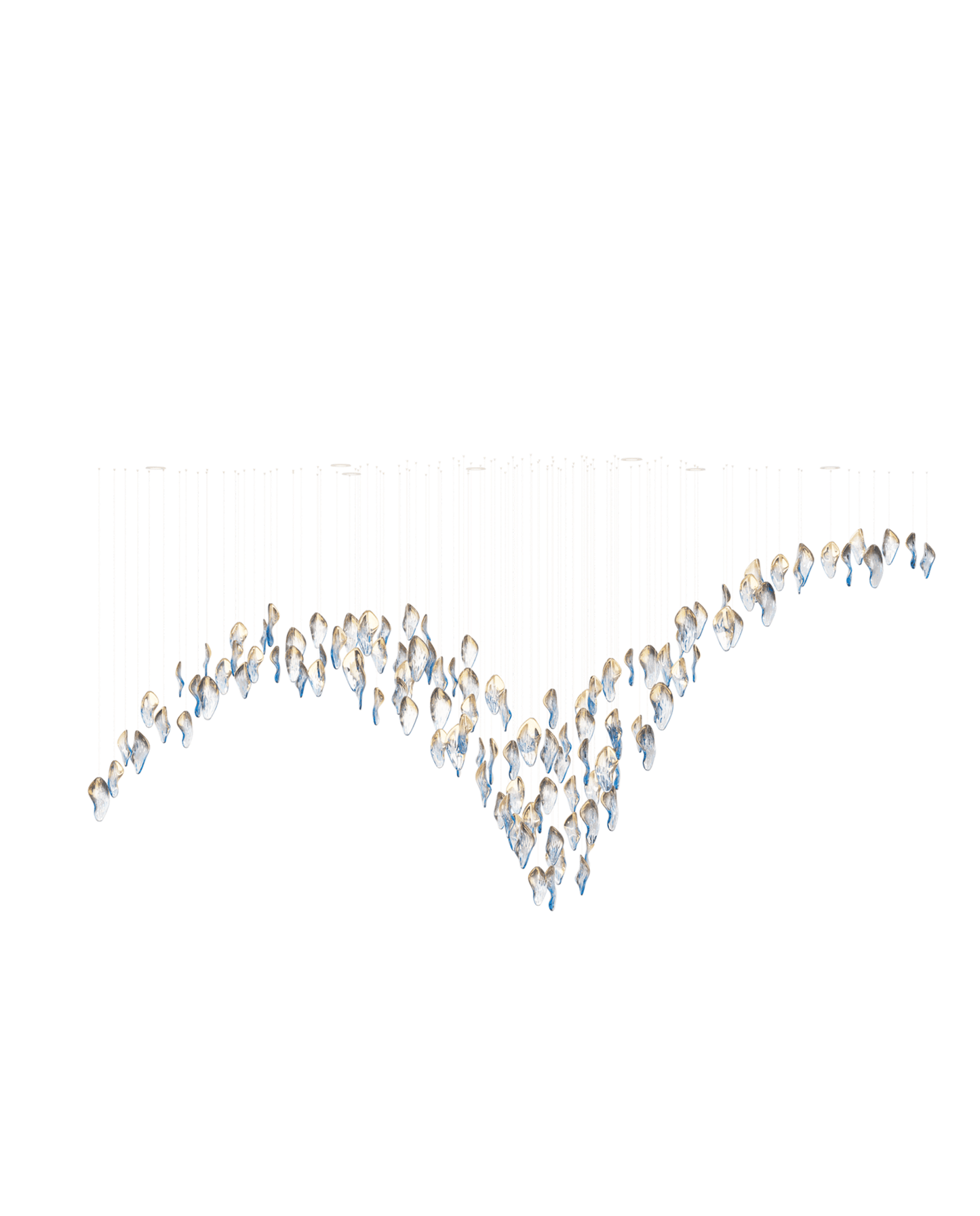 Galaxy Ocean Drift Blown Glass Crystal Spiral Chandelier