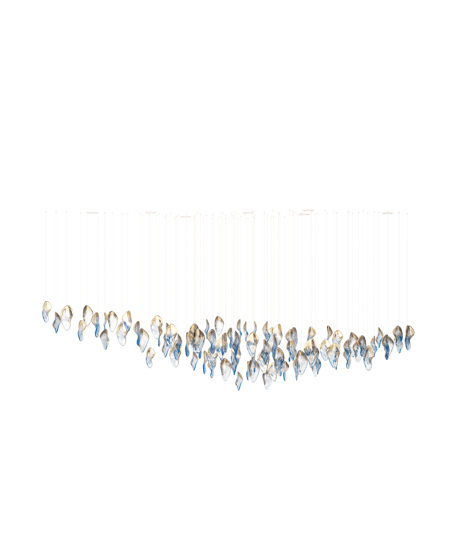 Galaxy Ocean Drift Blown Glass Crystal Spiral Chandelier