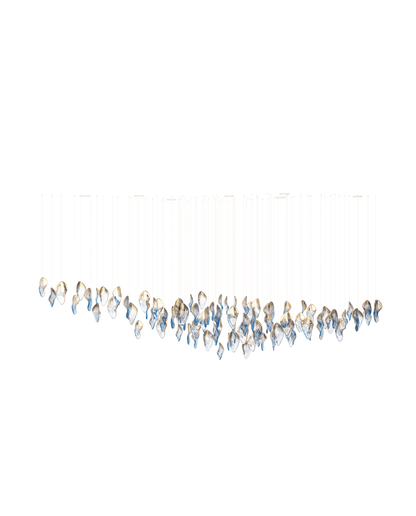 Galaxy Ocean Drift Blown Glass Crystal Spiral Chandelier