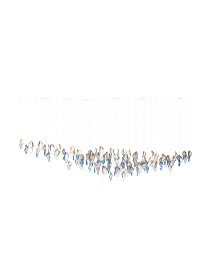 Galaxy Ocean Drift Blown Glass Crystal Spiral Chandelier