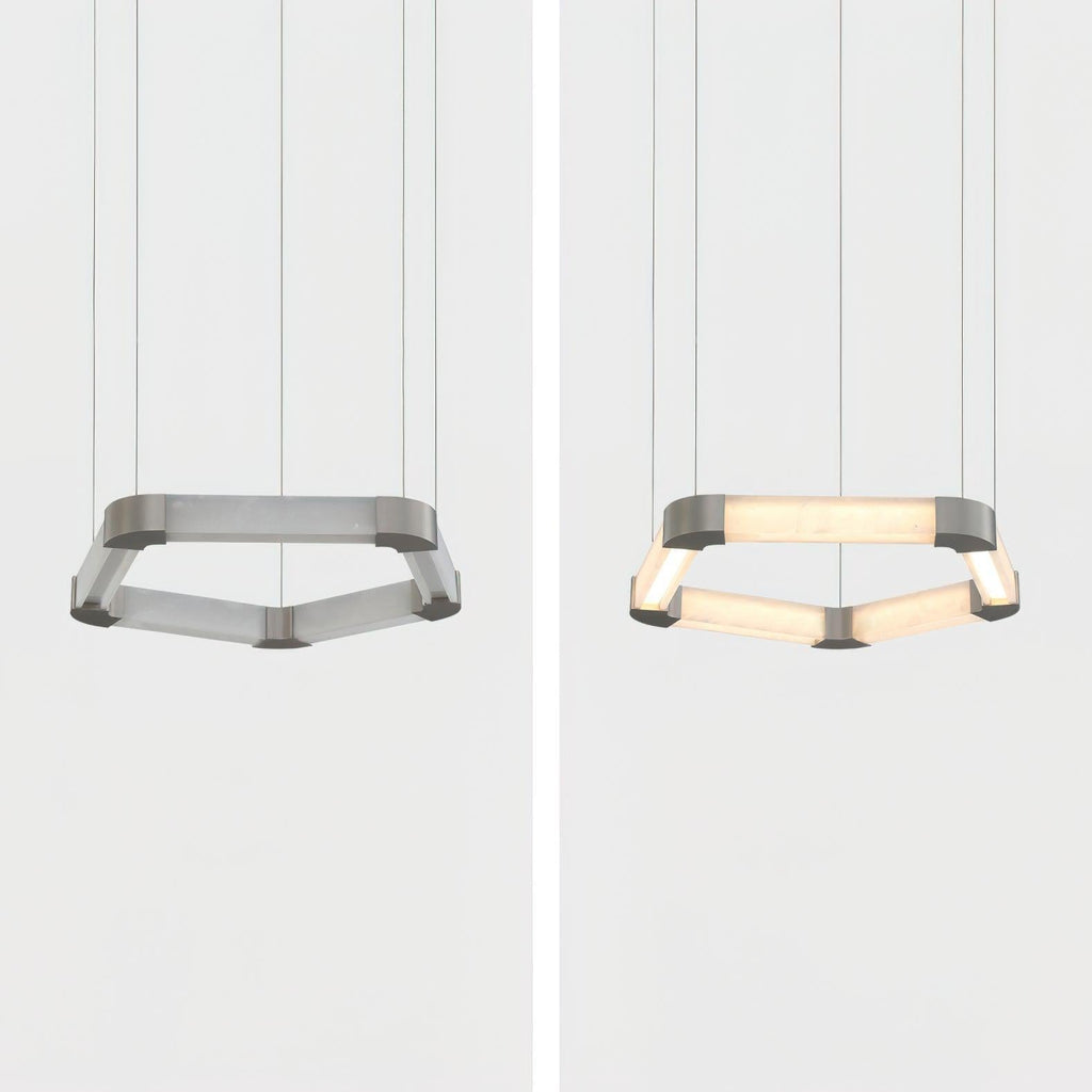 Ola Single Alabaster Ring Chandelier