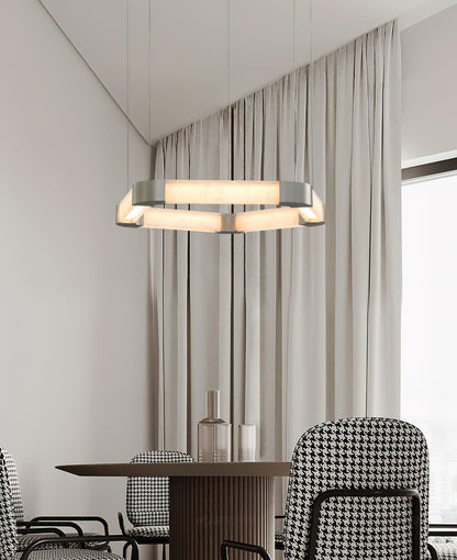 Ola Single Alabaster Ring Chandelier