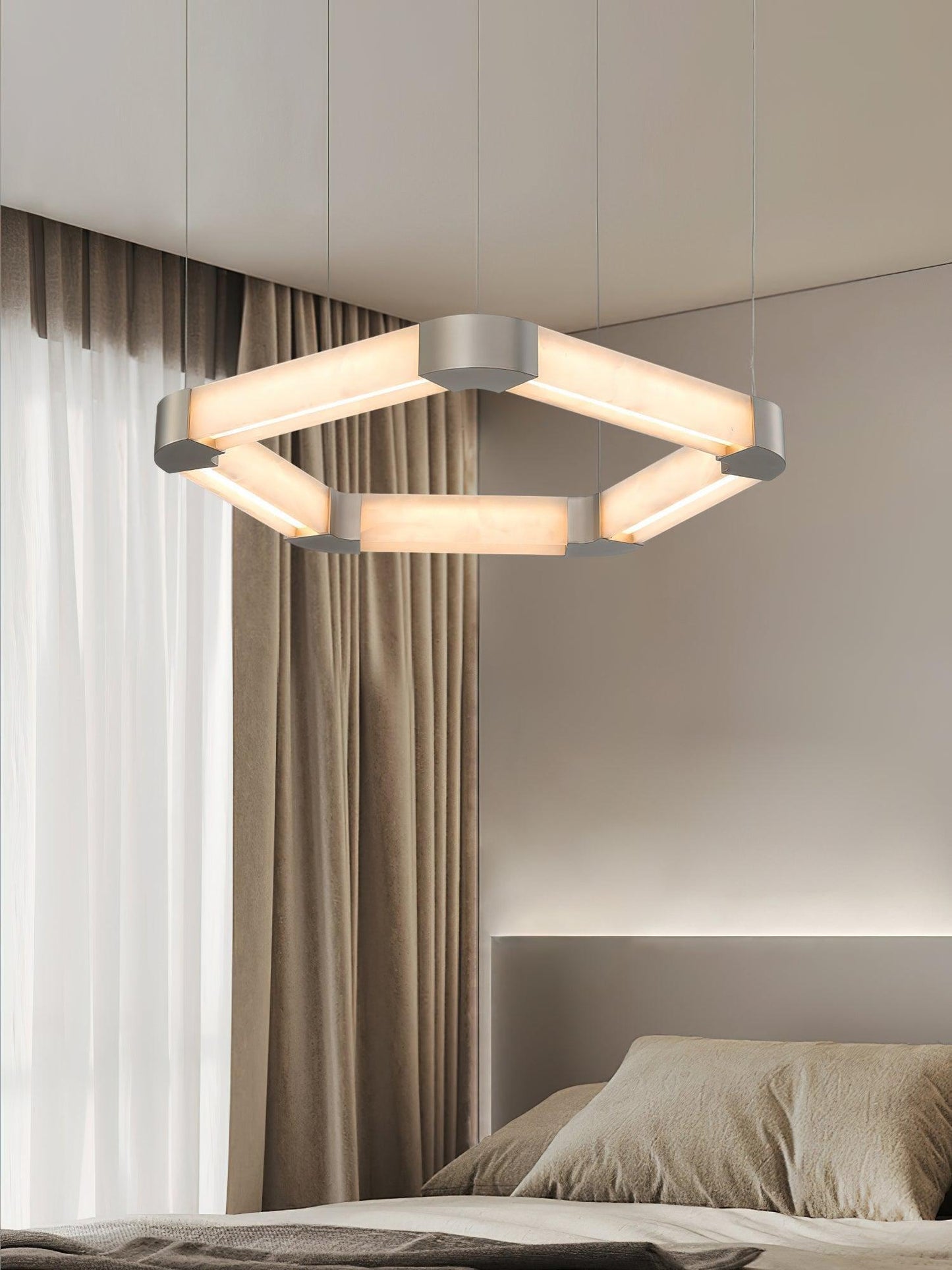 Ola Single Alabaster Ring Chandelier