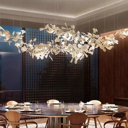 Modern Porcelain Ginkgo Branch Chandelier