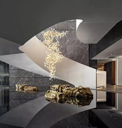 Modern Porcelain Ginkgo Branch Chandelier