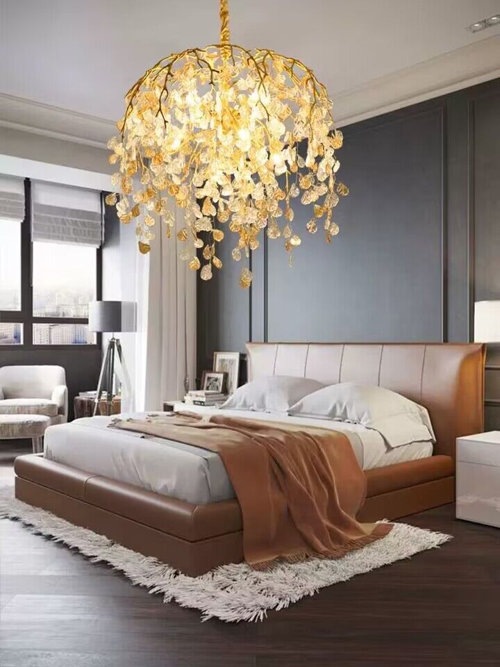 Modern Luxury Leaf Branch Glass Chandelier for Living/Dining Room/Bedroom