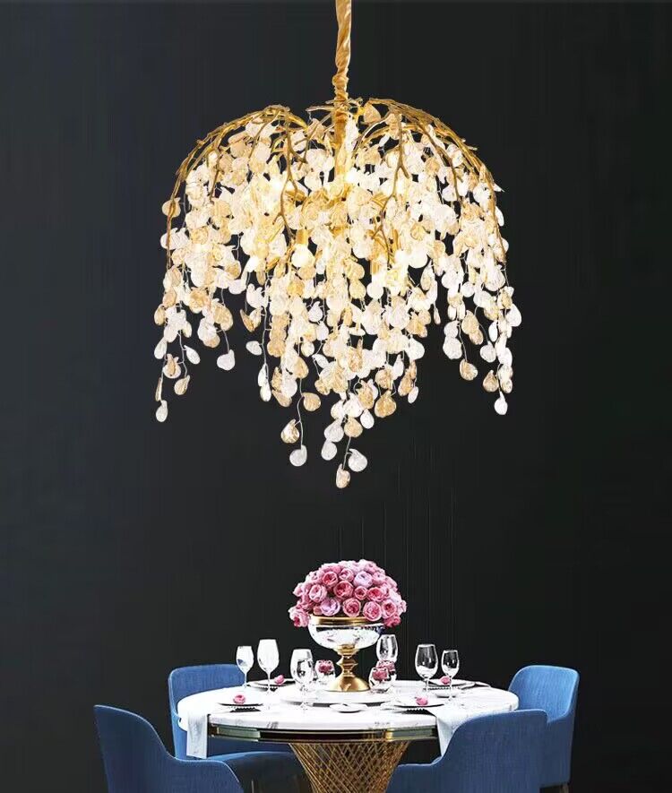 Modern Luxury Leaf Branch Glass Chandelier for Living/Dining Room/Bedroom