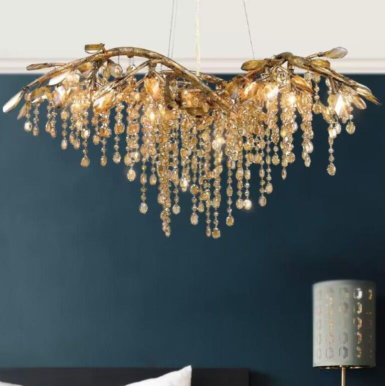 New Luxury Branch Crystal Pendant Chandelier Designer Creative Art Dining Room/Living Room Light Fixture