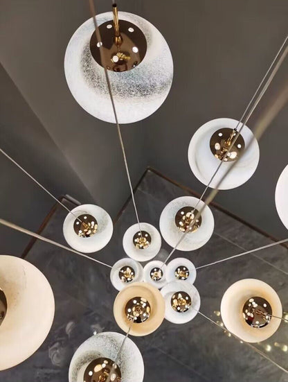 Nordic Planet Creative Long Ball Pendant Chandelier Staircase Foyer