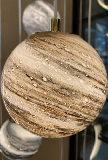 Nordic Planet Creative Long Ball Pendant Chandelier Staircase Foyer