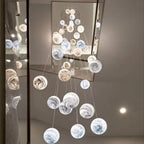 Nordic Planet Creative Long Ball Pendant Chandelier Staircase Foyer