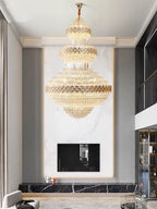 Extra Large Multi-layers Gold Luxury Crystal Chandelier Modern Empire Decrative Crystal Light For Living Room/Foyer/Staircase