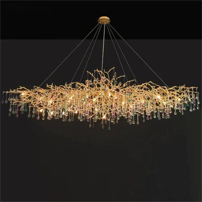 TLL Ran Colorful Crystal Dining Branch Chandelier