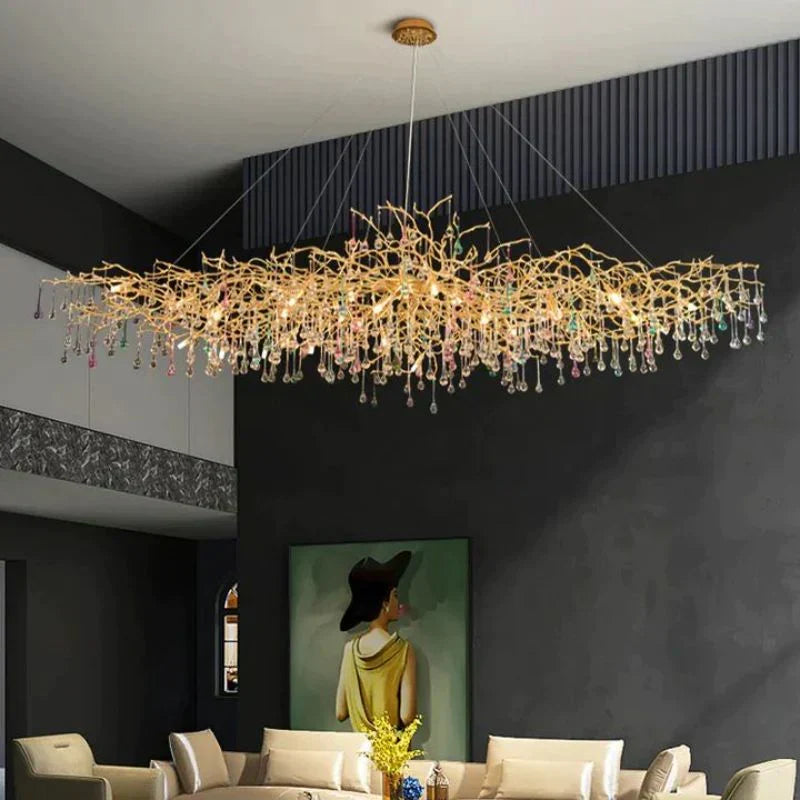 TLL Ran Colorful Crystal Dining Branch Chandelier