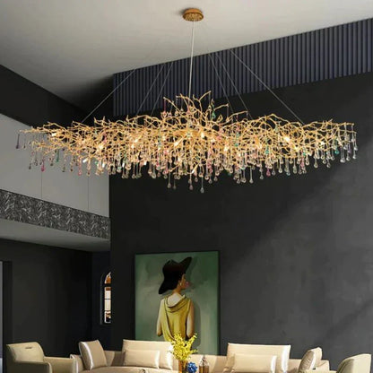 TLL Ran Colorful Crystal Dining Branch Chandelier