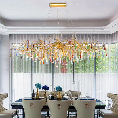 TLL Ran Colorful Crystal Dining Branch Chandelier