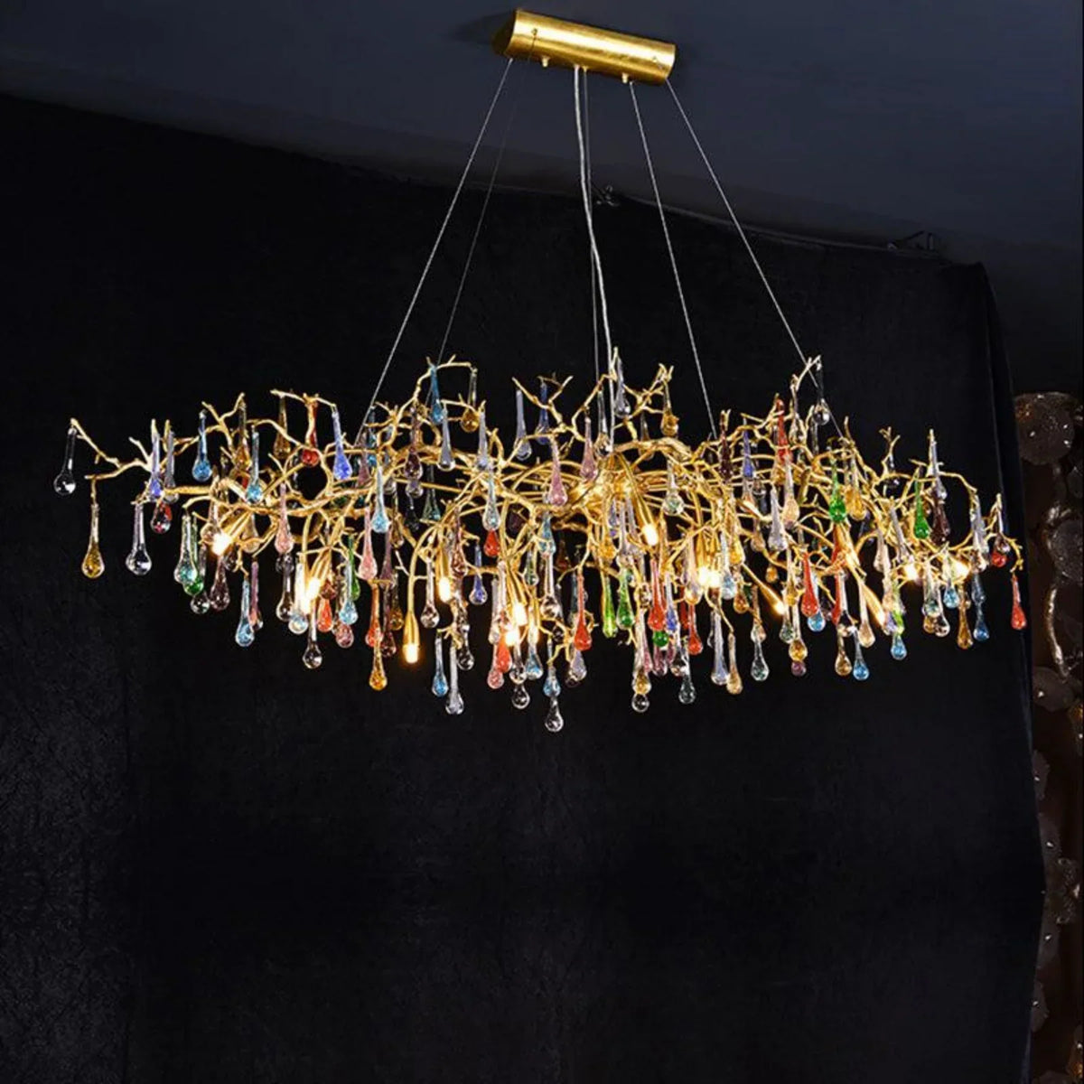 TLL Ran Colorful Crystal Dining Branch Chandelier