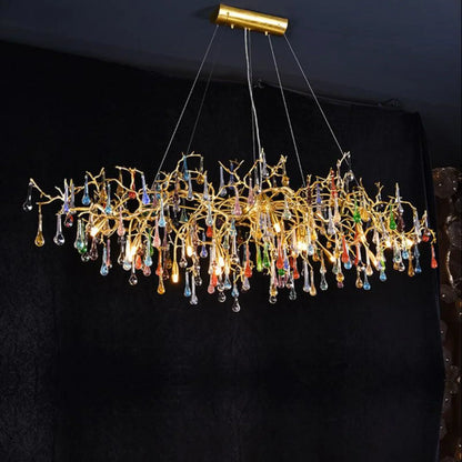 TLL Ran Colorful Crystal Dining Branch Chandelier