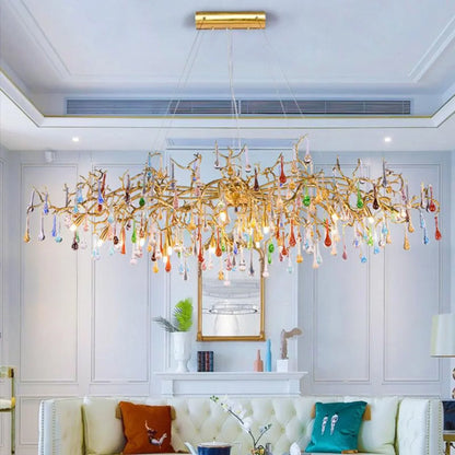 TLL Ran Colorful Crystal Dining Branch Chandelier